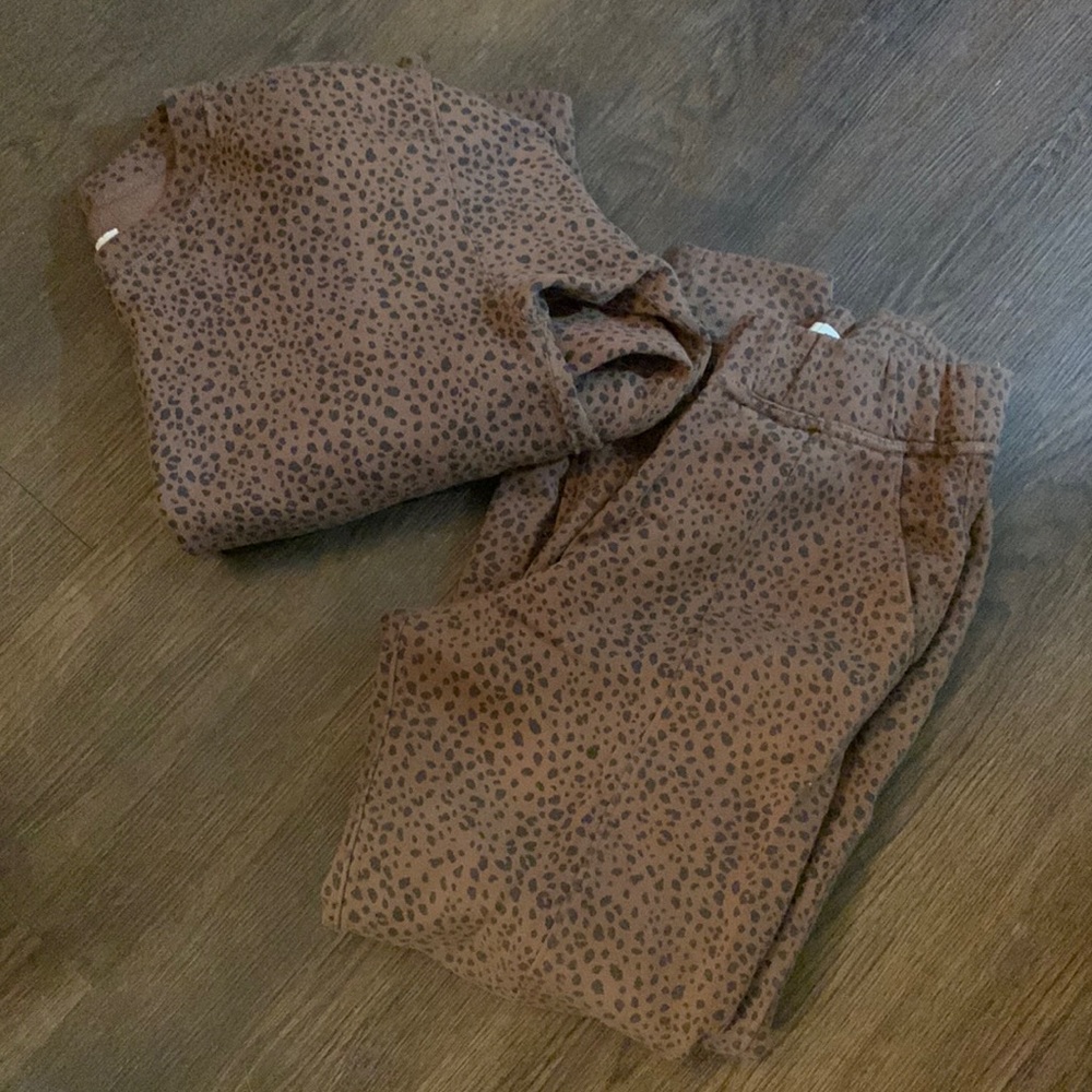 Abercrombie Brown Animal Print City Jogger Set